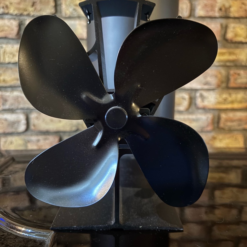 Black Heat Powered Stove Fan